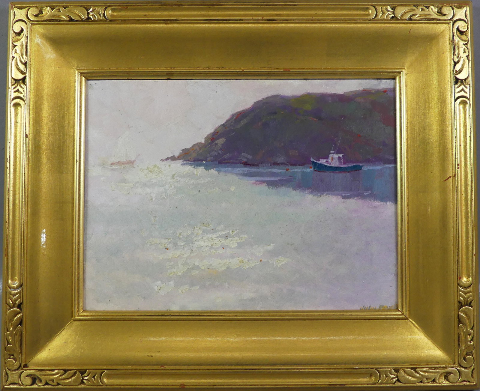 JOHN PAUPLIS PAINTING - BOATS IN MIST (1 of 2)