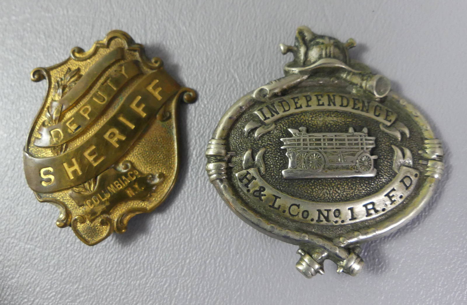 2 Badges Fire & Sheriff Auction
