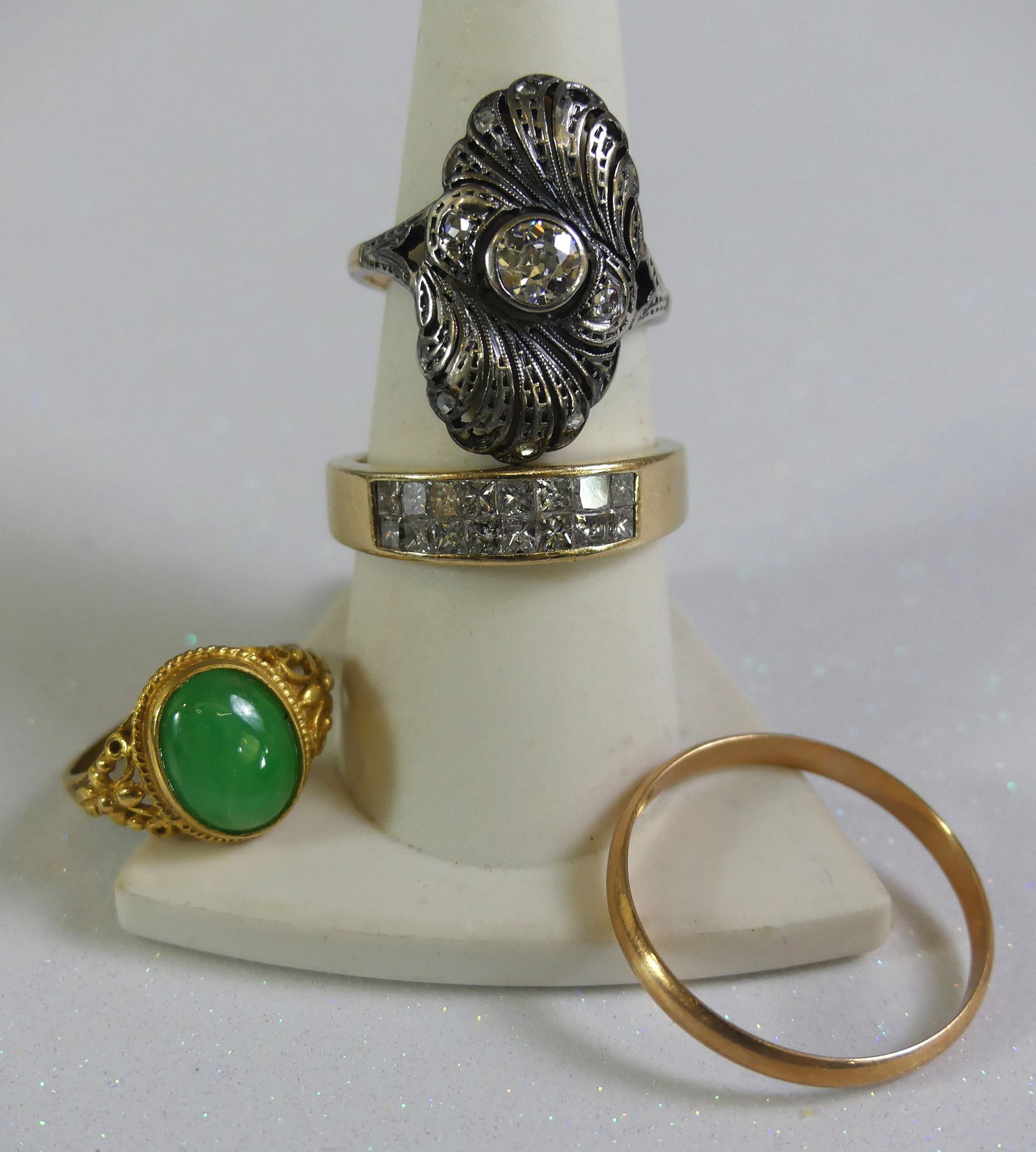 FOUR 14K GEMSTONE GOLD RINGS (1 of 2)