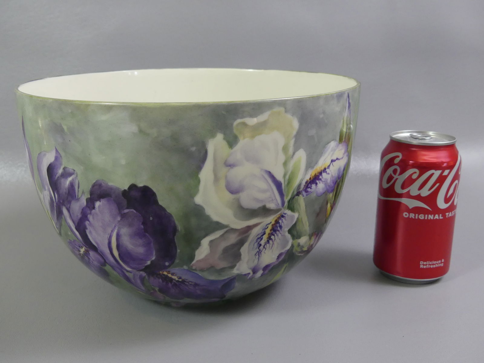 LARGE WILLETS BELLEEK BOWL - IRISES (1 of 3)