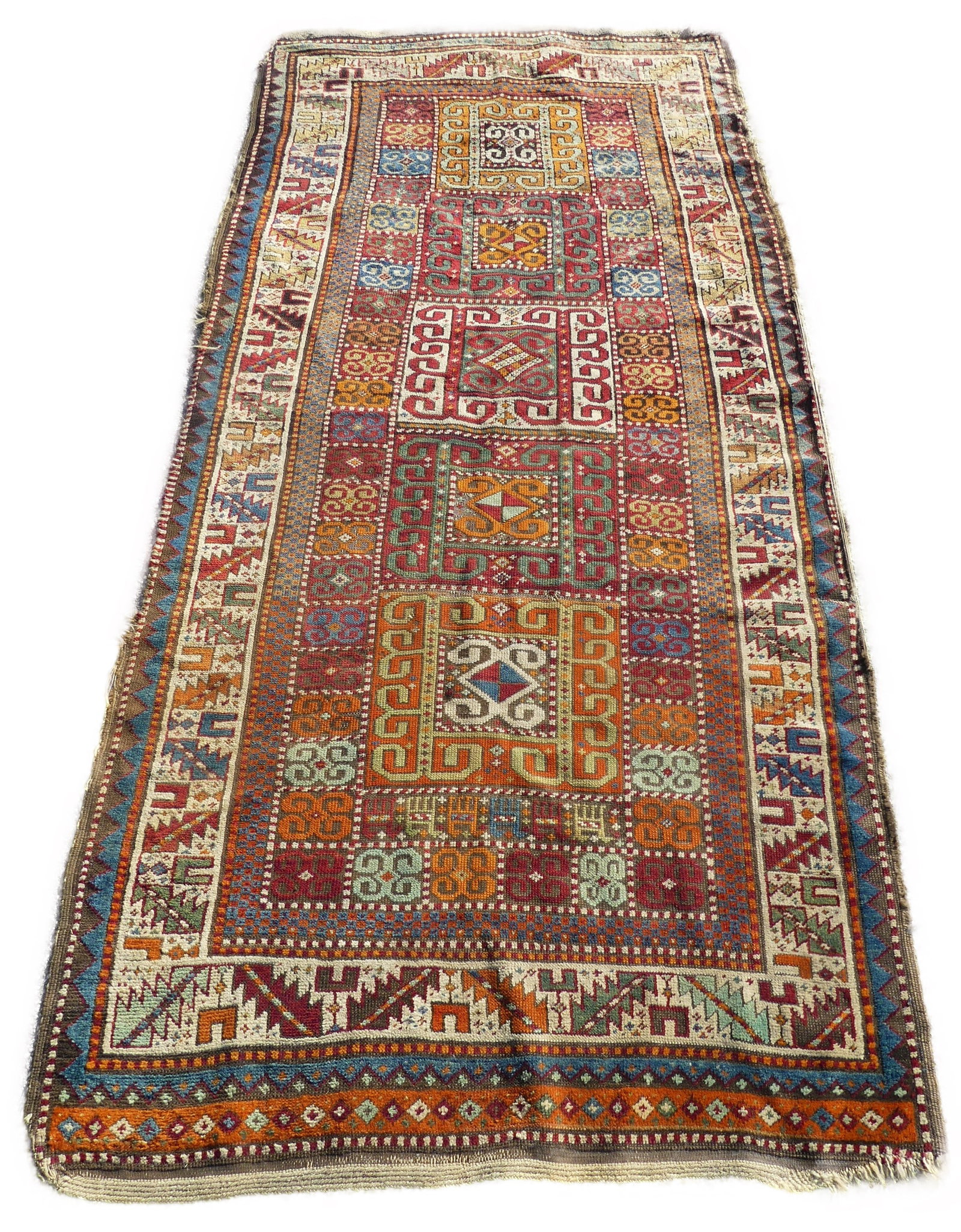 ANTIQUE CAUCASIAN CARPET 4 X 9 FT (1 of 4)