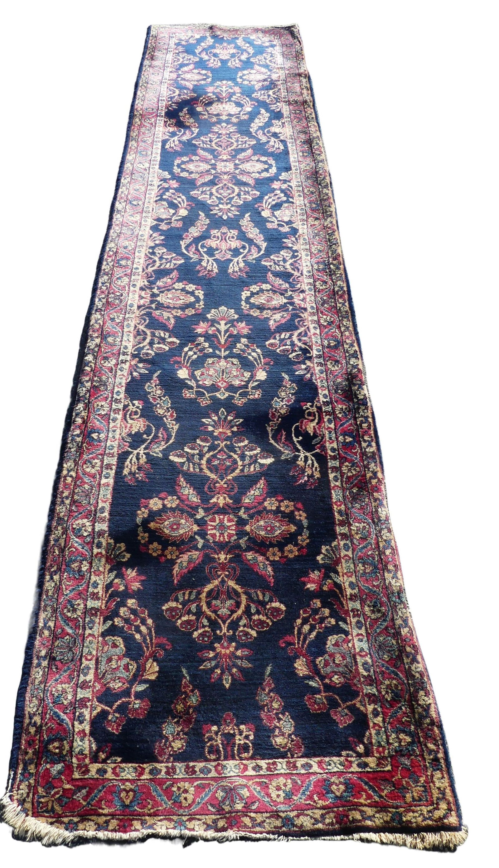 ANTIQUE BLUE KIRMAN STAIR RUNNER (1 of 4)