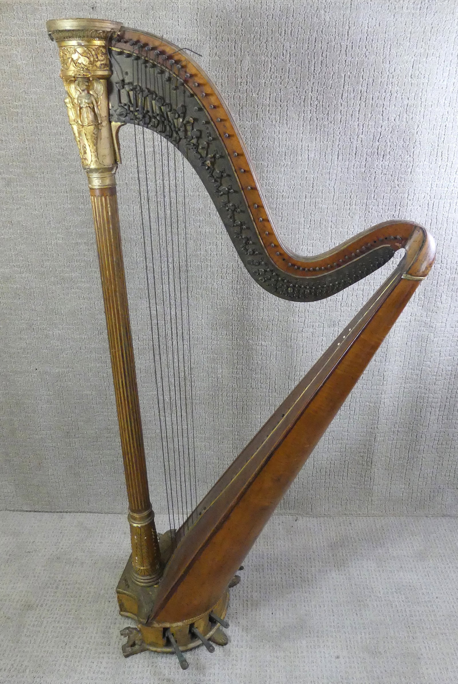 ANTIQUE PEDAL HARP BY JF BROWNE NY (1 of 6)