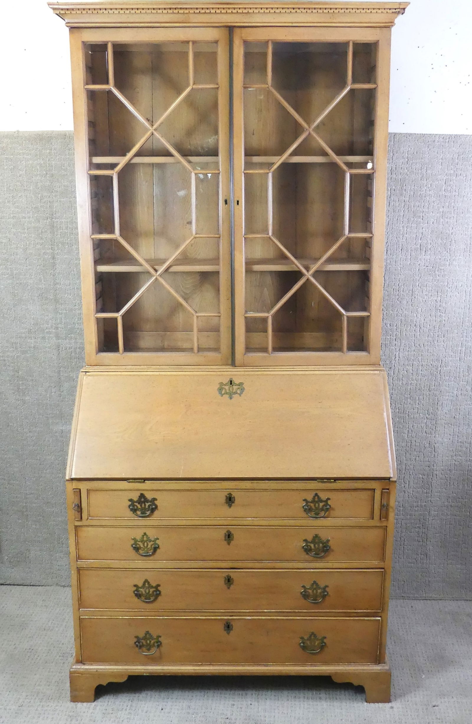 GEORGE III STAINED MAHOGANY SECRETARY DESK (1 of 5)