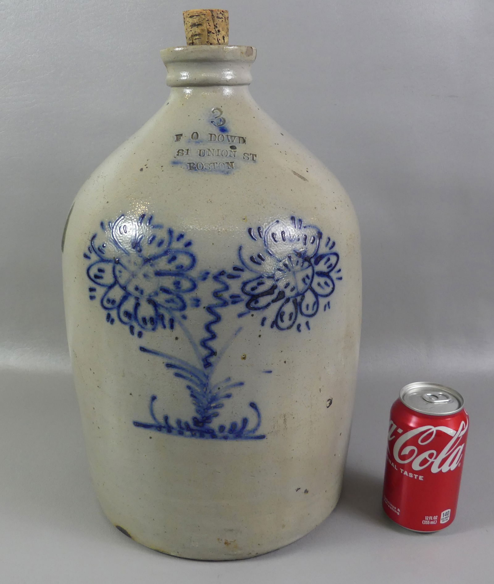 DOWD BOSTON STONEWARE JUG - FLOWERS (1 of 5)