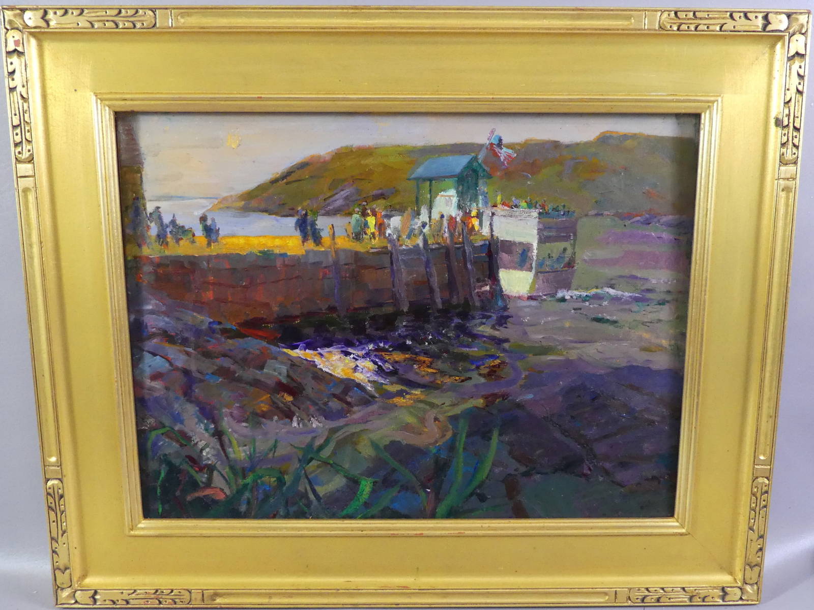 John J. Pauplis Painting Mohegan Ferry Maine Auction