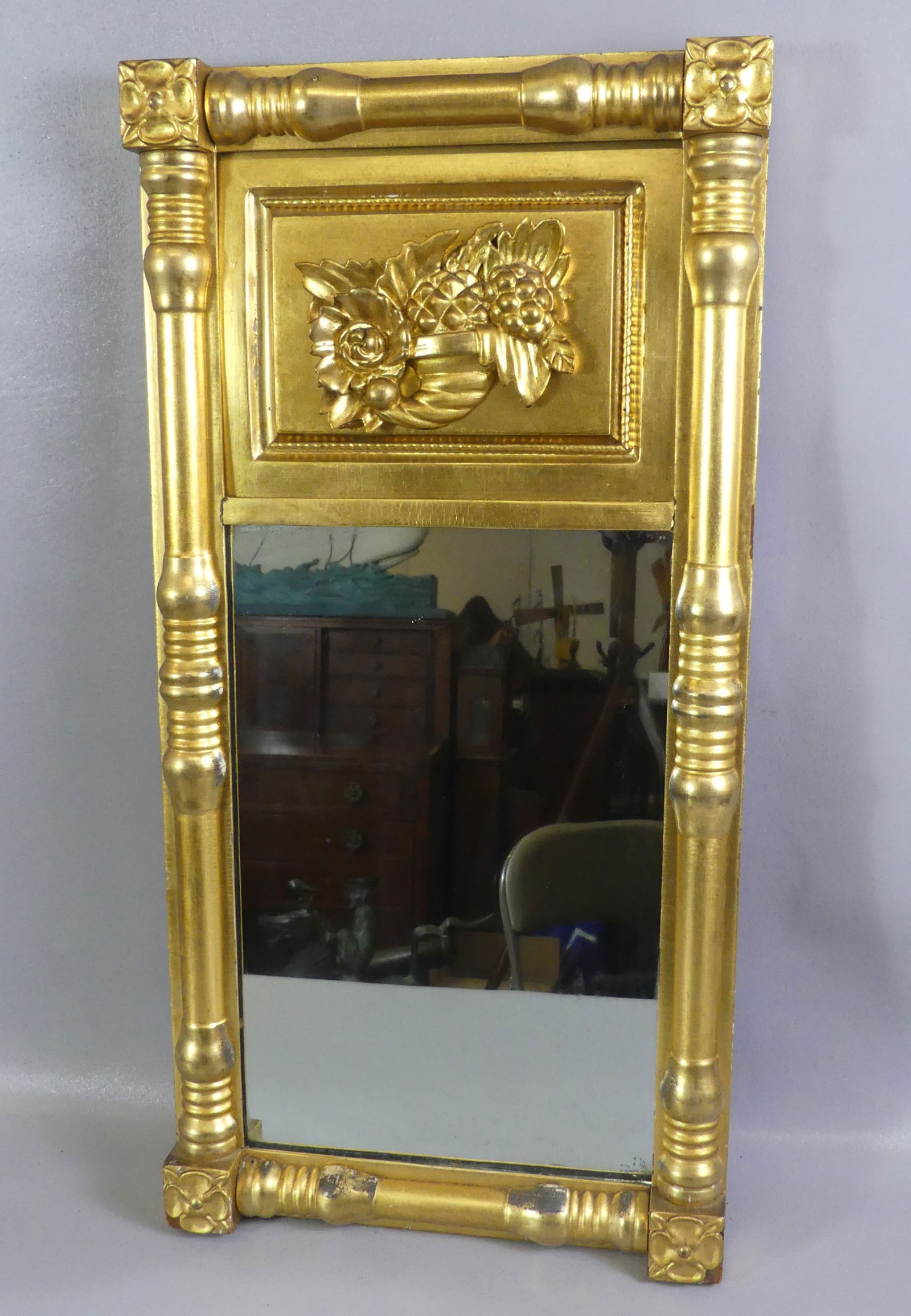 ANTIQUE SPLIT PILASTER MIRROR (1 of 4)