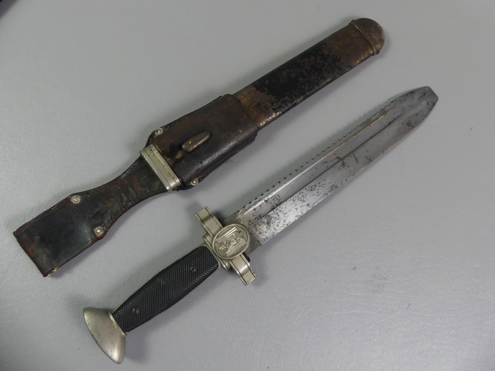 GERMAN WWII RED CROSS DAGGER: German WWII era Red Cross dagger with original scabbard. 15.75 in long.