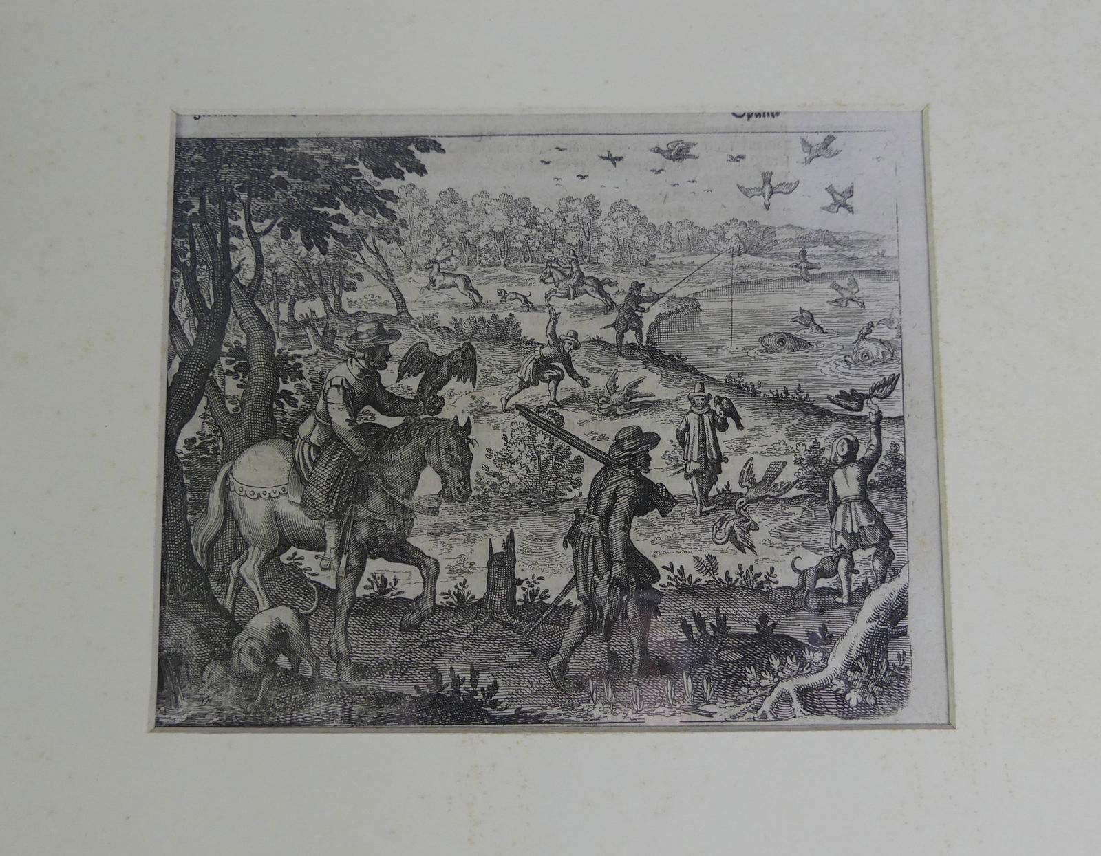 JOHANN DEBRY ETCHING CIRCA 1640: Original etching by Johann DeBry (1528-1598) from a book. A medieval scene Gottfried Part VIII 1634, circa 1640. Sheet size 8 x 8.5 in (folded), image size 5.5 x 6.75 in. Matted.