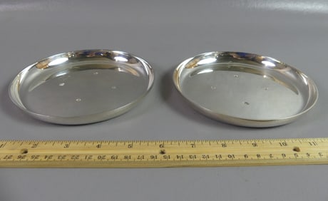 PAIR ASPREY SILVER BOTTLE COASTERS
