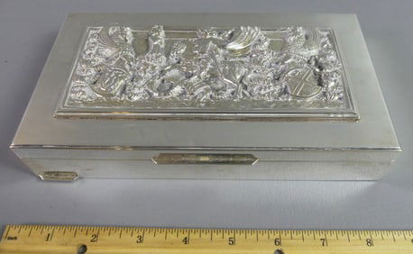 ITALIAN SILVER BOX - ST. GEORGE & DRAGON