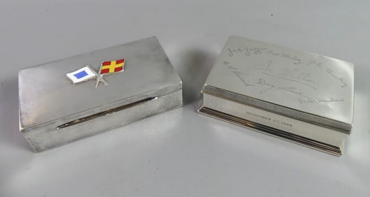 2 SILVER BOXES - GORHAM & TEZLER