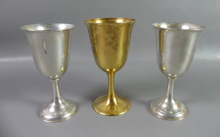 3 STERLING SILVER GOBLETS