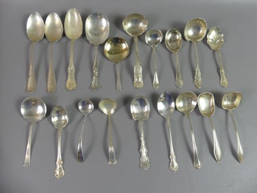 19 STERLING SERVING SPOONS