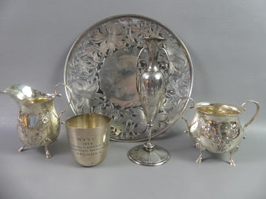 LOT STERLING SILVER & TIFFANY CUP