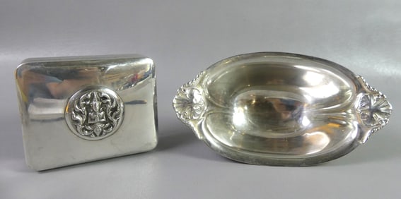 THAI SILVER BOX & INTER'L NOUVEAU BOWL