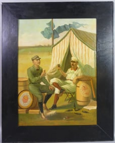 BURKE ALE AD SIGN - BASEBALL PLAYERS