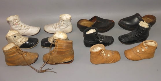 6 PRS. ANTIQUE LEATHER CHILD SHOES