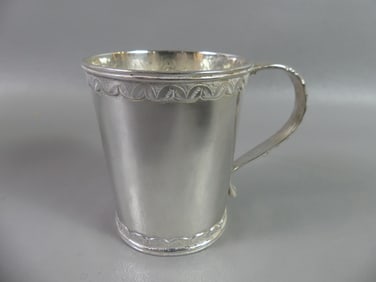 HEAVY ANTIQUE SILVER MUG
