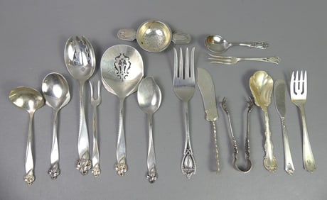 15 PIECES STERLING FLATWARE