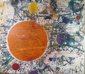 TARO YAMAMOTO LARGE ABSTRACT OIL PAINTING