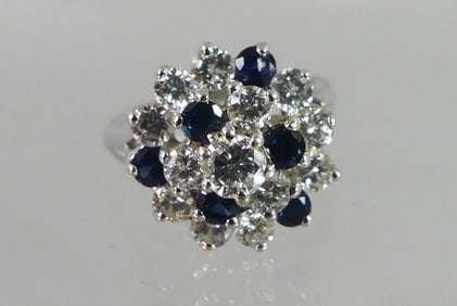 18K SAPPHIRE & DIAMOND RING