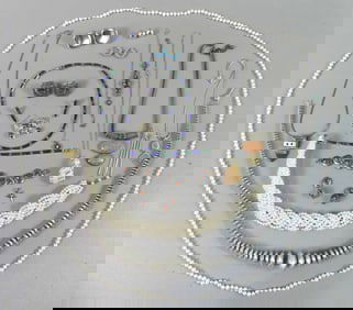 LARGE GROUP MOSTLY STERLING JEWELRY