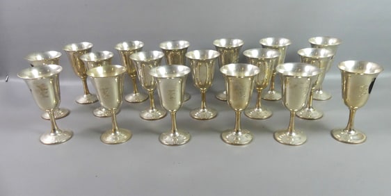 SET 18 WALLACE STERLING GOBLETS