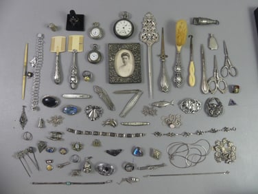 LOT SILVER JEWELRY & WATCHES