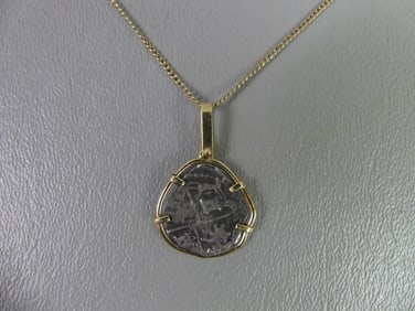 ATOCHA SILVER COIN 14K NECKLACE