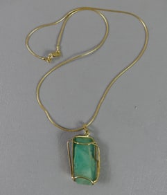 14K & 18K GOLD & JADE NECKLACE