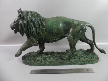 BRONZE LION SIGNED FRATIN
