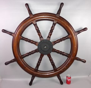 4 FT ANTIQUE SHIPS WHEEL