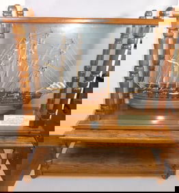 USS ESSEX SHIP MODEL & STAND