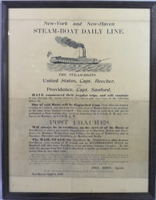1826 STEAMBOAT BROADSIDE - NY