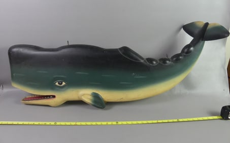 PAINTED METAL WHALE SIGN