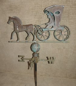 COPPER WEATHERVANE - HORSE & BUGGY