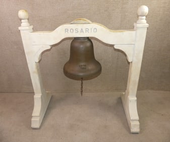 BRONZE 1992 COAST GUARD BELL ON STAND