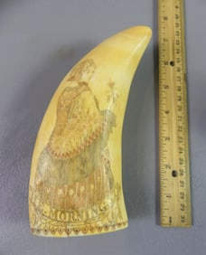 MORNING STAR SCRIMSHAW WHALE TOOTH