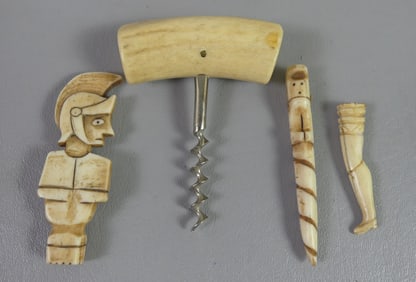 BONE TOBACCO TAMPERS & CORKSCREW