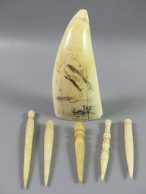 WHALE TOOTH & 5 FIDS