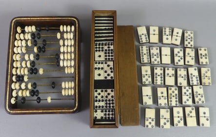 WHALEBONE DOMINOES & ABACUS