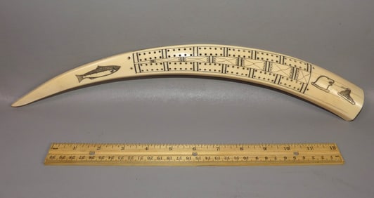 WALRUS TUSK CRIBBAGE BOARD