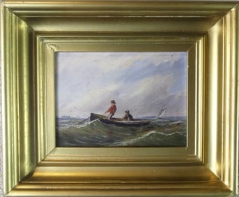 RS GIFFORD (ATTR) MEN IN BOAT PAINTING