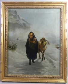 V. MARESCA PAINTING - SHEPHERD GIRL