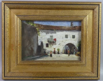 CONTINENTAL VILLAGE OIL PAINTING