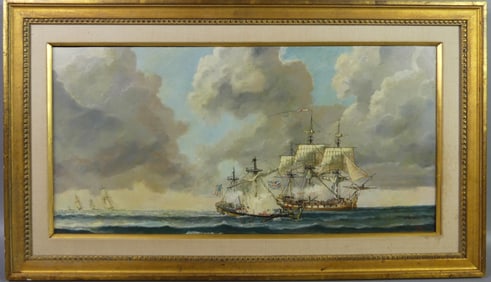 JOE HUNT NAVAL BATTLE PAINTING