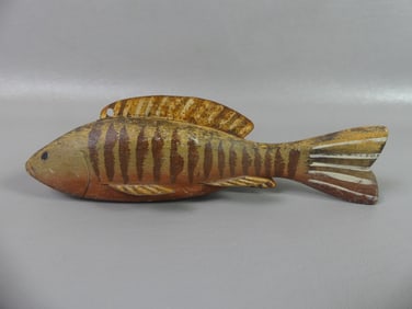 OLD WOOD FISH DECOY - NY