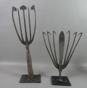 2 ANTIQUE EEL SPEARS - 1 FORDHAM