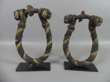 PAIR ANTIQUE SEA CHEST BECKETS